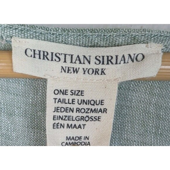 Christian Siriano New York Linen Blend Top Tie Resort Boho Women One Sz Cover138 - Picture 3 of 8